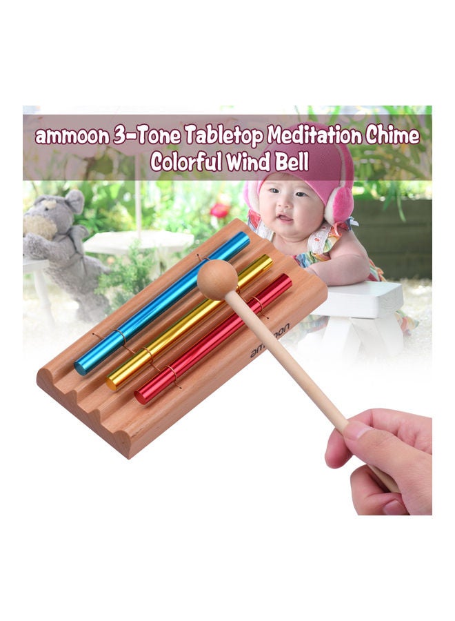 ammoon - 3-Tone Tabletop Meditation Chime with Mallet Multicolour - Image 1