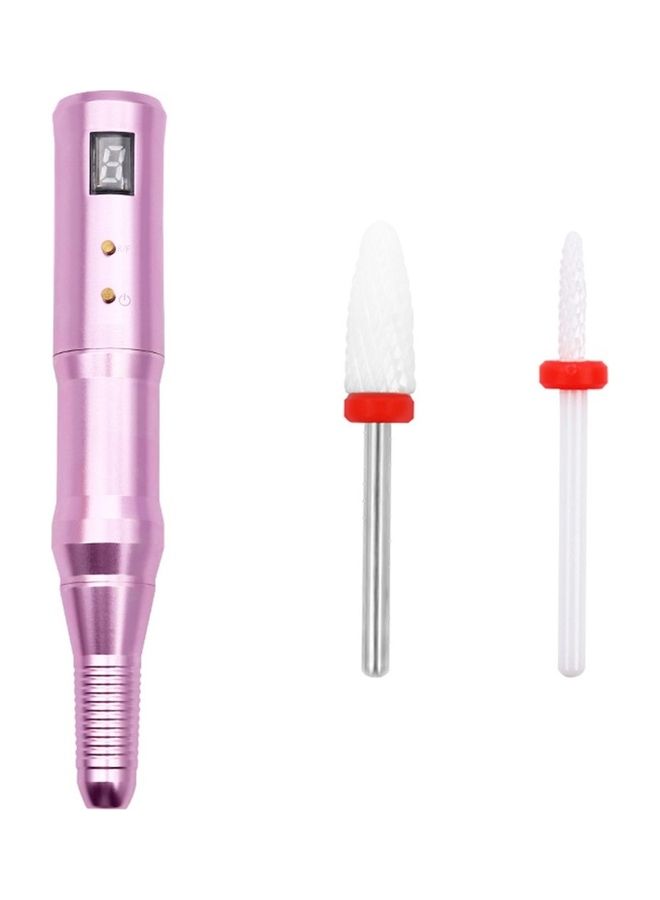 طقم آلة ثقب أظافر كهربائية بدون سلك وردي - Image 1