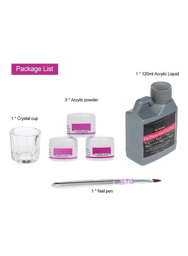 قلم لبودرة الأكريليك السائلة الاحترافي للأظافر مُزود بكوب من الكريستال متعدد الألوان - Image 5