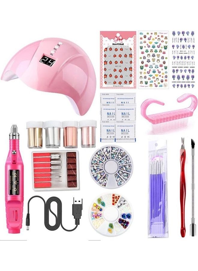 Generic Nail UV LED Lamp with Nail Drill Machine and Nail Sticker Set Multicolour  - Image 1
