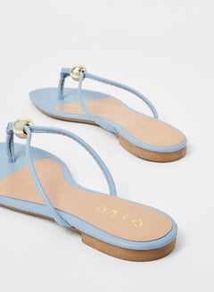 Casual Plain Flat Sandals Blue - v1626771519/N46212209V_3