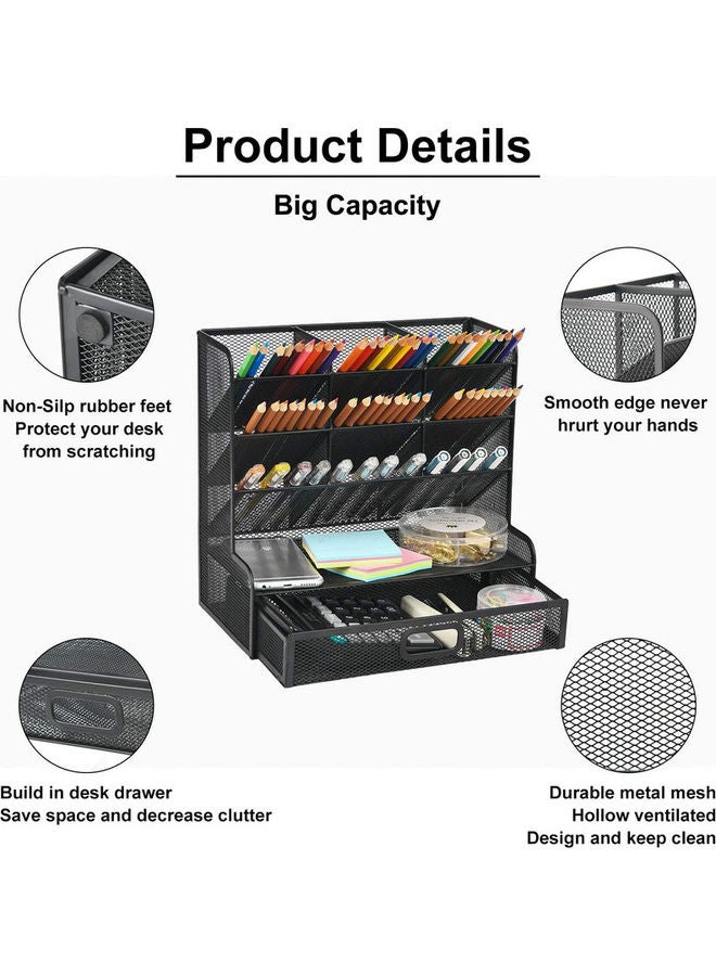 Marbrasse Mesh Desk Organizer Black - Image 2