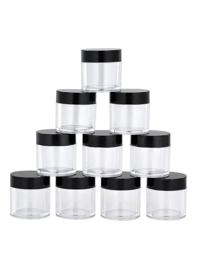Generic 10-Piece Plastic Empty Nail Stickers Jar Nail Art Beads Black/Clear  - Image 1