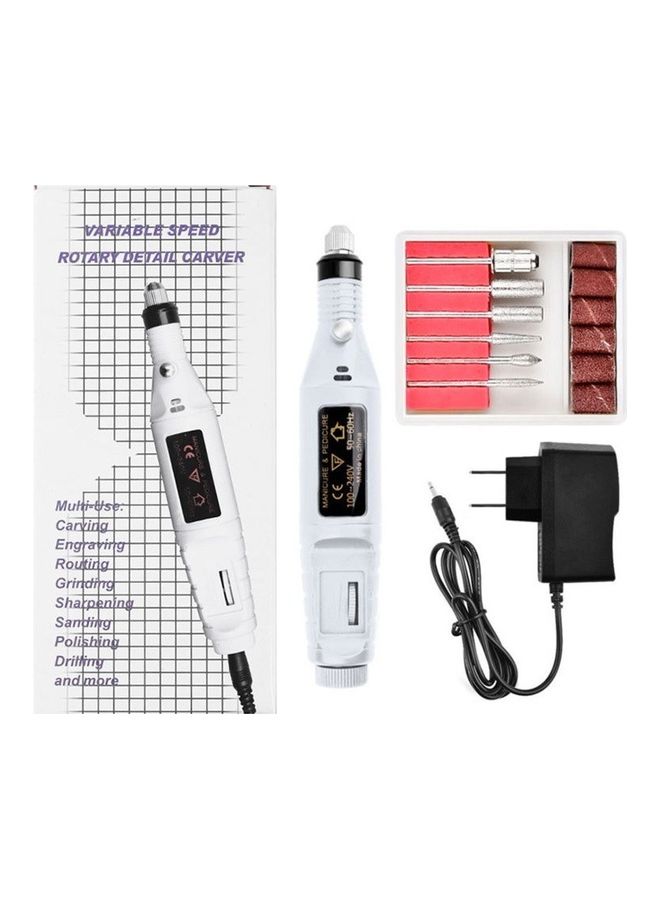 طقم مبرد أظافر كهربائي محمول للعناية بالأظافر أبيض - Image 1