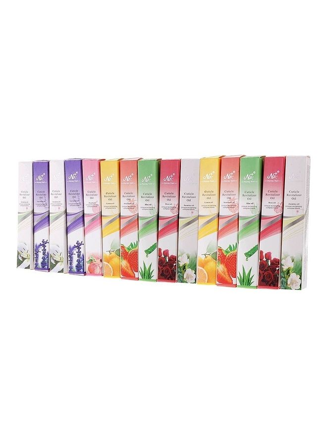 مجموعة أقلام زيت للعناية بالأظافر والجلد المحيط بها مكونة من 15 قطعة متعدد الألوان - Image 3