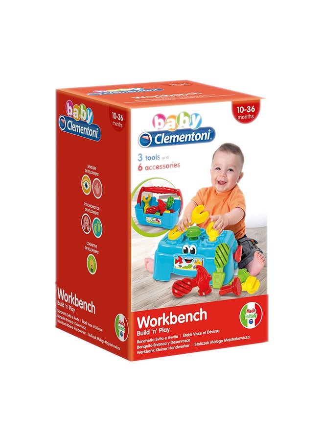 Clementoni 10-Piece Work Bench Shape Sorter Toy Set 130702  - Image 1