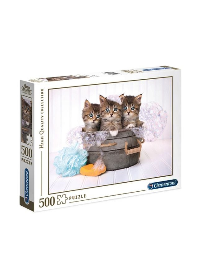 كلمينتوني لعبة أحجية الصور المقطّعة بتصميم قطط ورغوة صابون من 500 قطعة طراز 35065 ‎34.4x4.6x25.4سم - Image 1