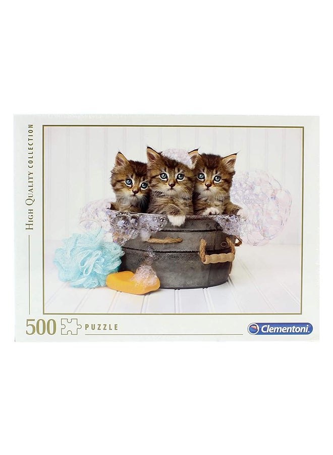 كلمينتوني لعبة أحجية الصور المقطّعة بتصميم قطط ورغوة صابون من 500 قطعة طراز 35065 ‎34.4x4.6x25.4سم - Image 3