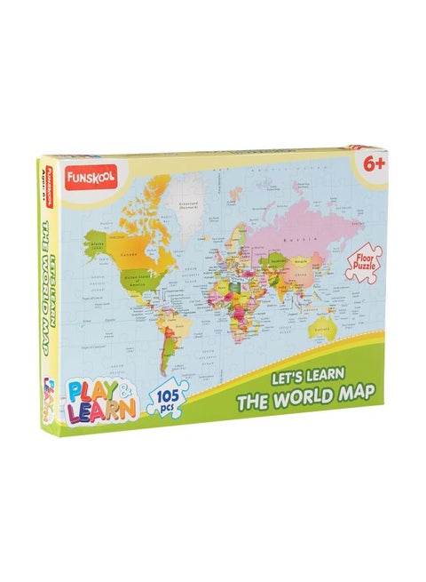 105-Piece Let's Learn The World Map Floor Puzzle 9421000