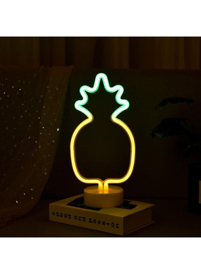 XiuWoo Pineapple Shaped Neon Light Yellow/Blue - Image 1