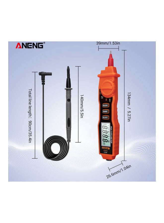 ANENG Digital Multi-Meter Tester Pen Orange/Black  - Image 5