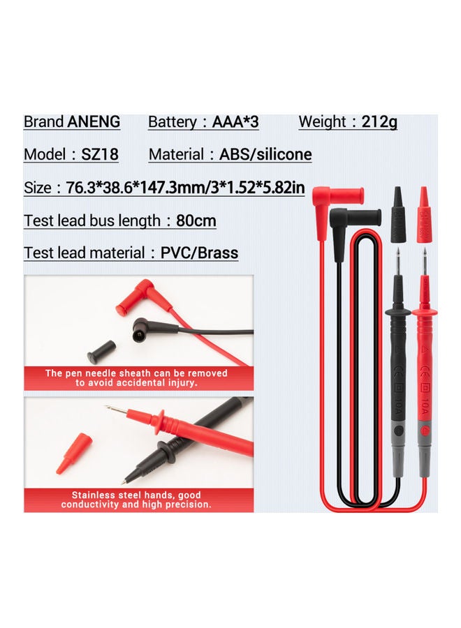 ANENG Universal Digital Multi-Meter Tester Kit Multicolour - Image 3