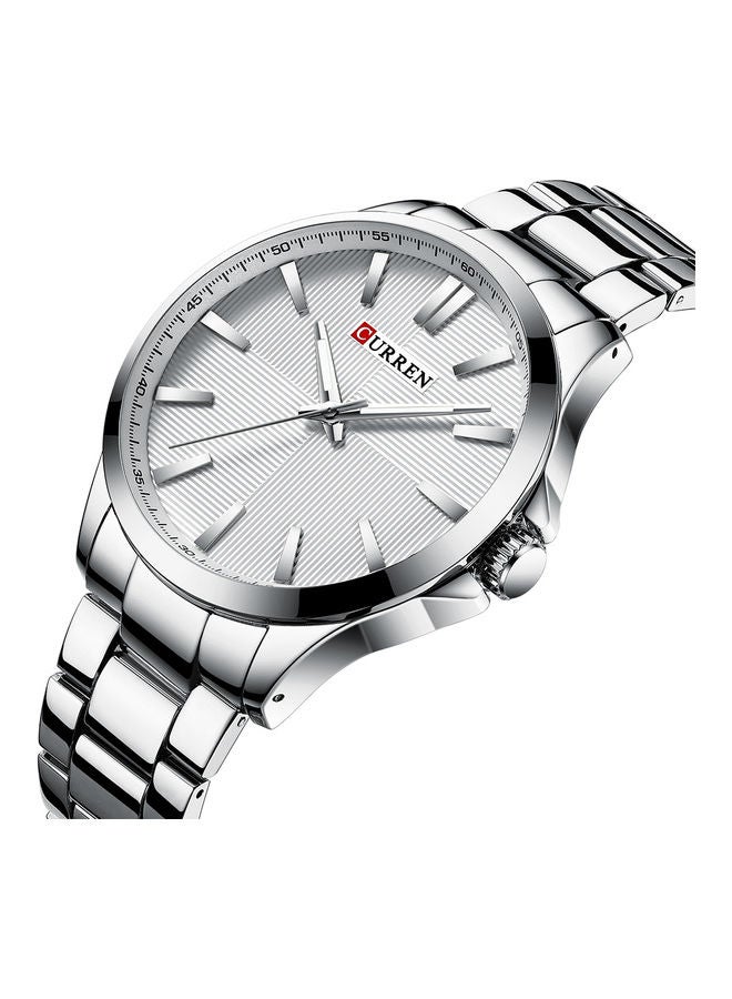 Men's Stylish Analog Wrist Watch - 38 mm - Silver