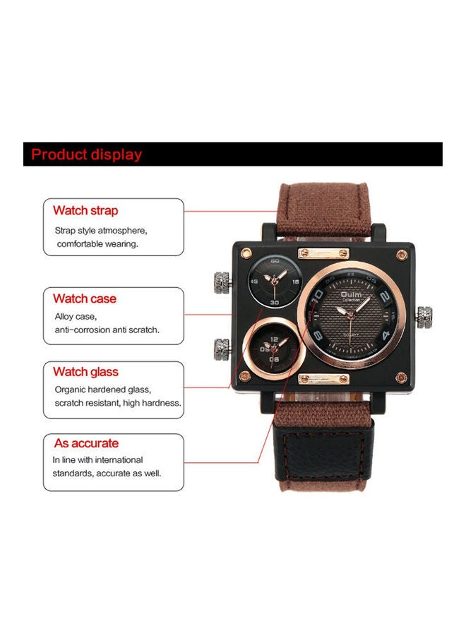 Oulm Men's Stylish Analog Wrist Watch - 38 mm - Brown  - Image 2