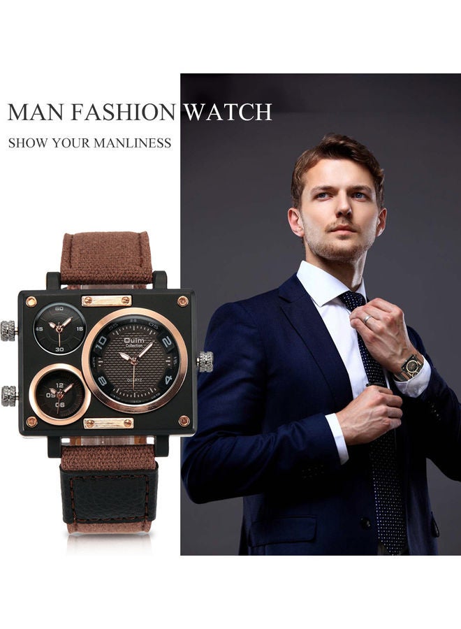 Oulm Men's Stylish Analog Wrist Watch - 38 mm - Brown  - Image 4