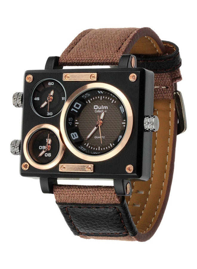 Oulm Men's Stylish Analog Wrist Watch - 38 mm - Brown  - Image 5