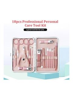 Generic 18-Piece Professional Pedicure and Manicure Tool Kit Pink/Silver  - Image 3