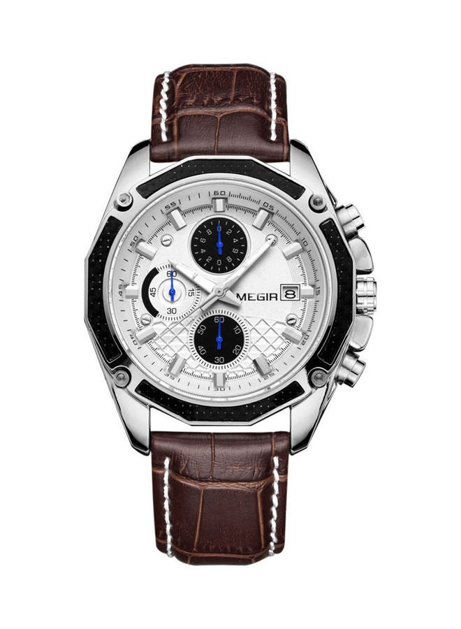 ميجر ساعة يد عصرية بعقارب - قياس 38 مم - لون بني للرجال - Image 1