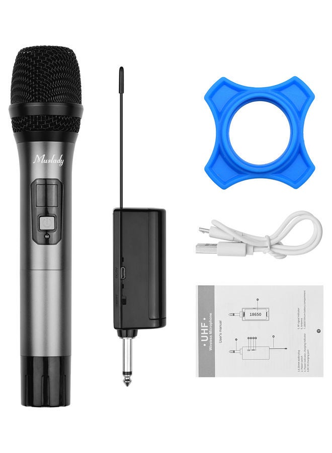 Muslady - UHF Wireless Dual Handheld Microphone with Receiver I-7313-1 Grey/Black - Image 1