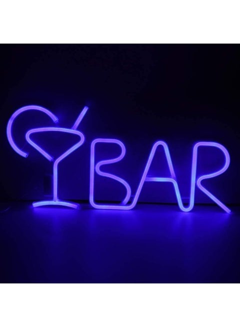 BAR Letters Shaped LED Neon Light Blue