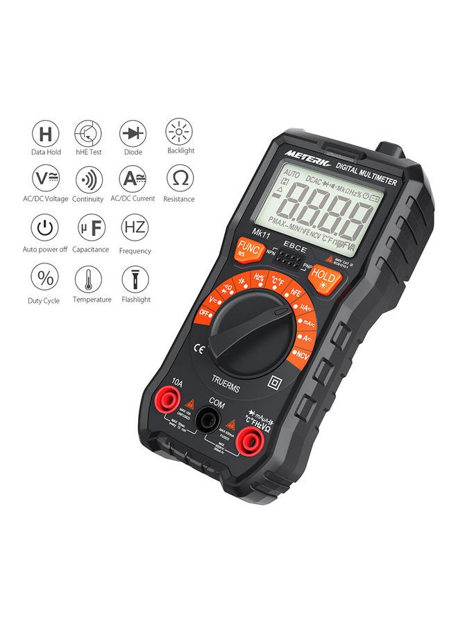 Meterk - Multi-Functional Digital Multi-Meter Black/Orange - Image 1