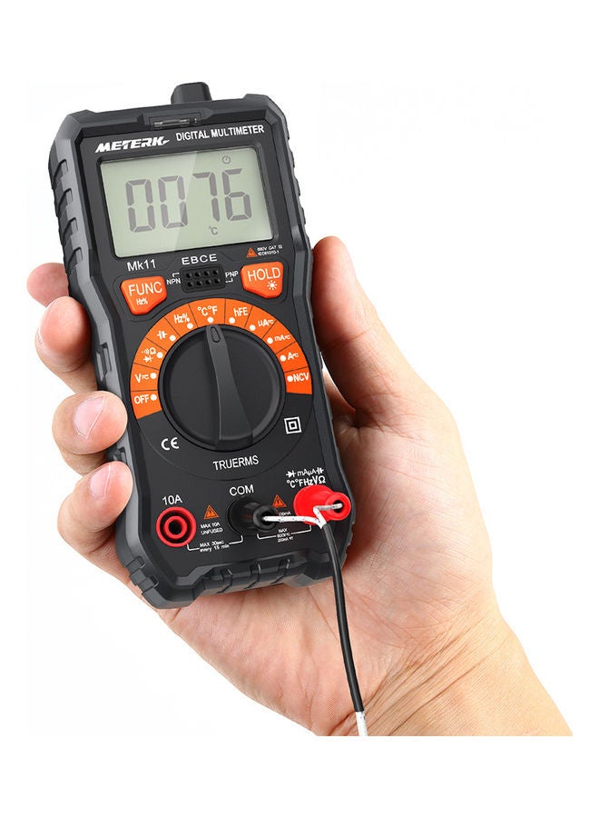 Meterk - Multi-Functional Digital Multi-Meter Black/Orange - Image 1