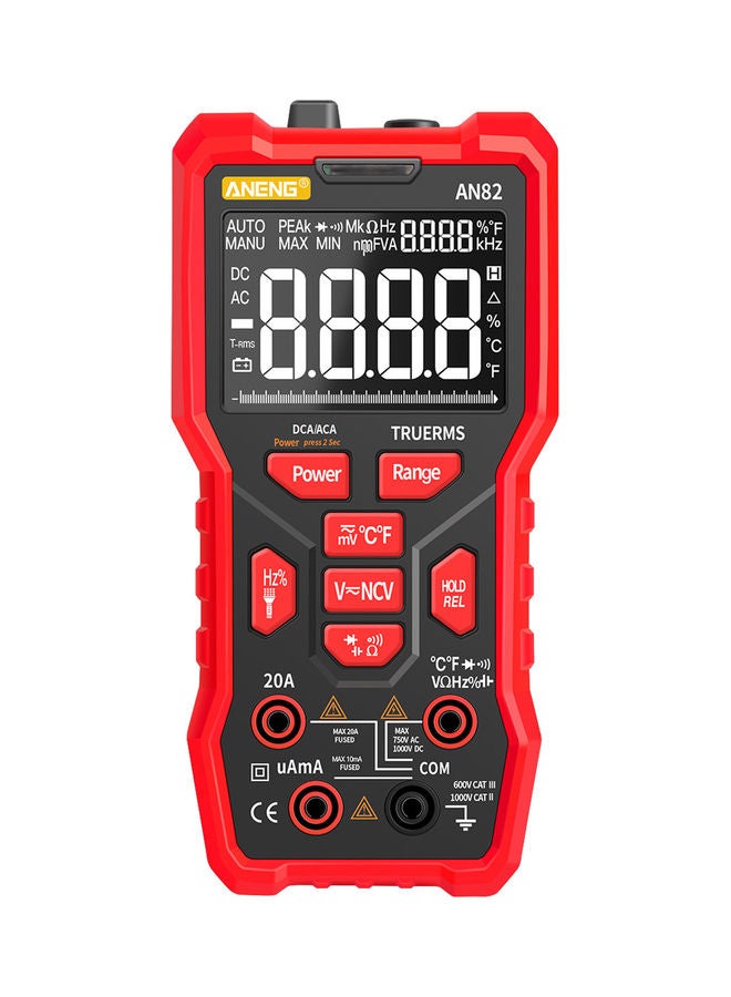 ANENG AN82 High Precision Digital Multi-Meter Red/Black - Image 1
