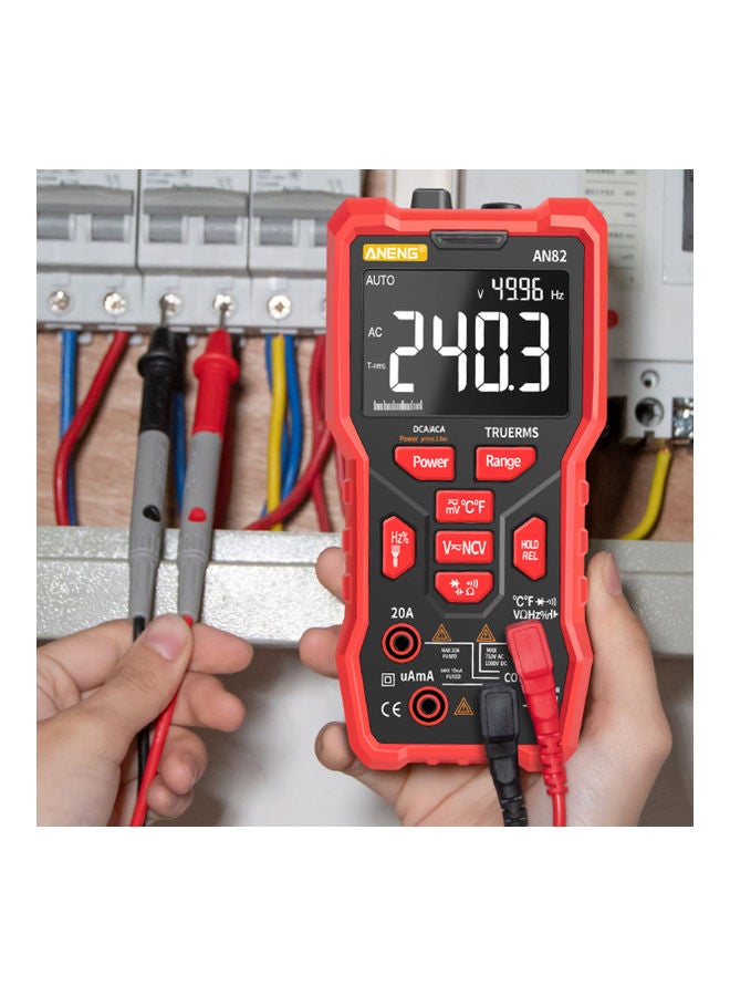 ANENG AN82 High Precision Digital Multi-Meter Red/Black - Image 4
