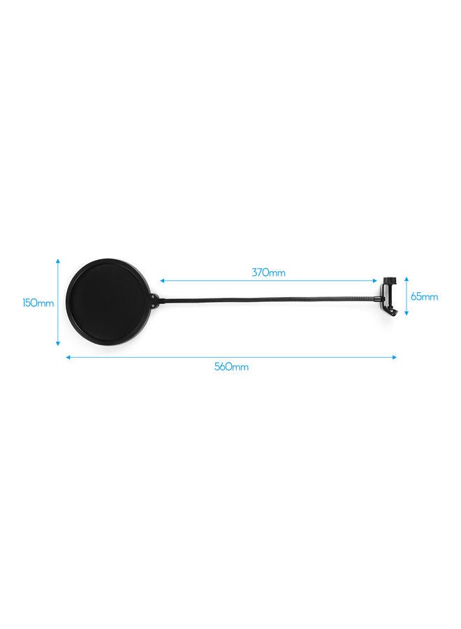 Generic Two-Layer Microphone Pop Filter I-7126 Black  - Image 2