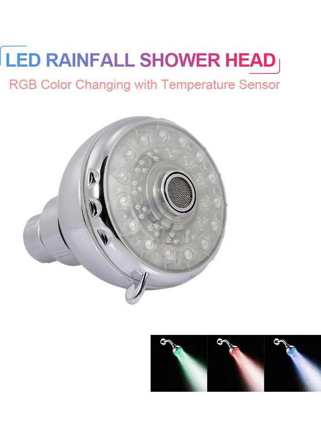 LED Shower Head Silver 11x7.8x7.8cm - Image 1