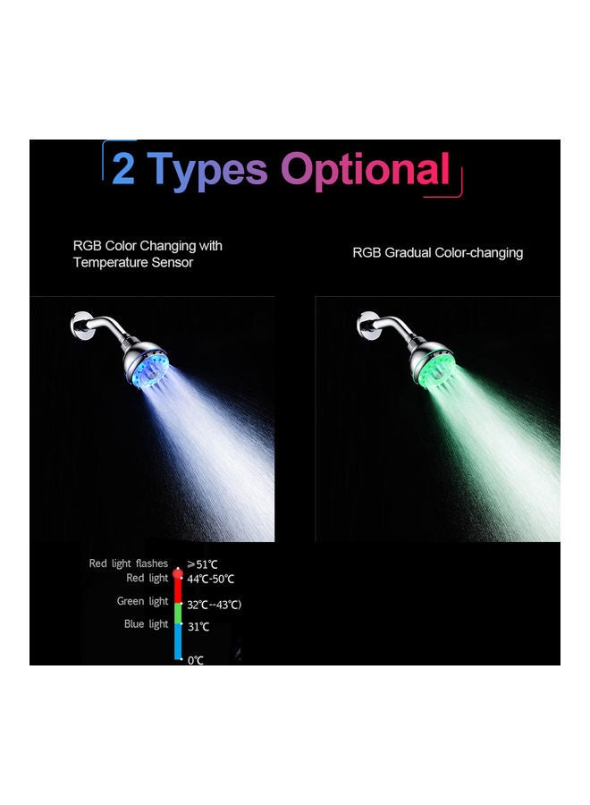 LED Shower Head Silver 11x7.8x7.8cm - Image 5