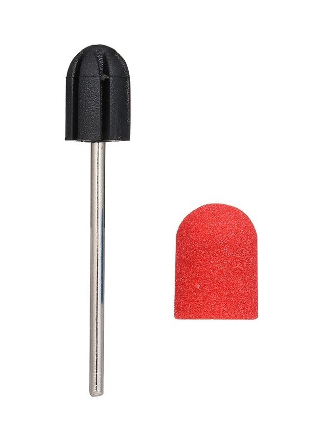 Generic 20-Piece Grit Nail Drill Bits Sanding Caps Red - Image 3