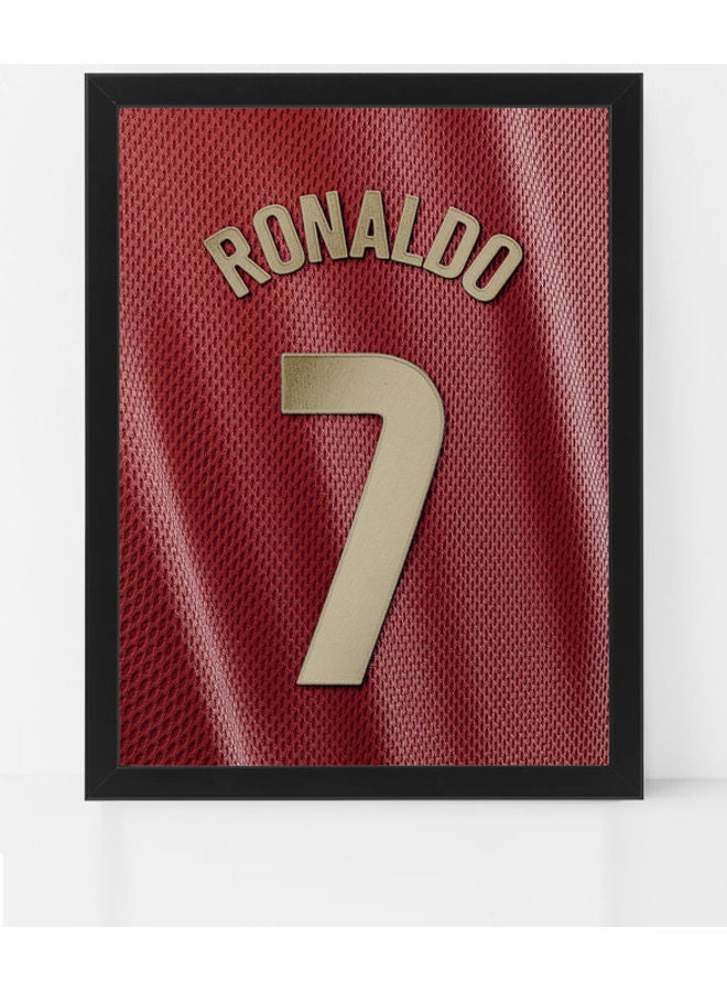 إكسسوارات بومة ملصق بإطار بتصميم كريستيانو رونالدو من فريق البرتغال متعدد الألوان 30x40سم
