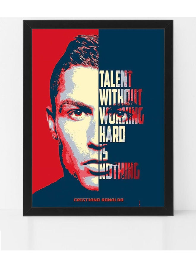 Boomah Accessories Cristiano Ronaldo Quotes Poster With Frame Multicolor 30x40cm