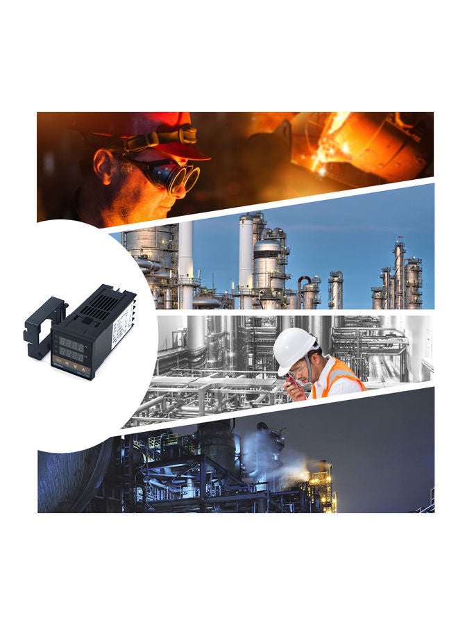 جهاز للتحكم الرقمي في درجة الحرارة PID أسود 10.70x4.80x4.80سم - Image 5