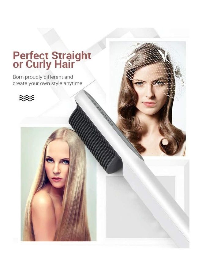 K.SKIN Hair Straightener Brush White/Black - Image 3
