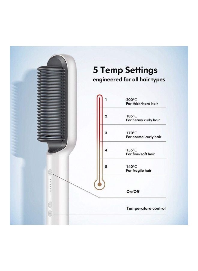 K.SKIN Hair Straightener Brush White/Black - Image 5