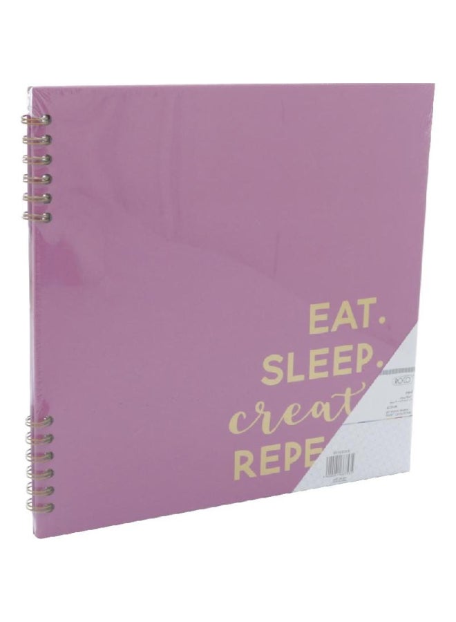 Scrap Book Spiral Eat Sleep Pink