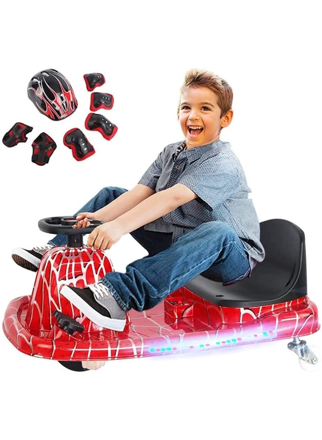 Cool Baby Drift Crazy Cart Kids Go Electric Scooter with Helmet Protective Gear 9.5kg - Image 1