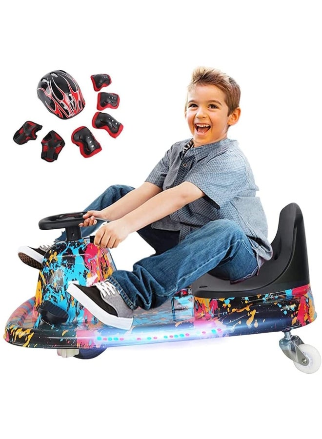 Cool Baby Drift Crazy Cart Kids Go Electric Scooter with Helmet Protective Gear 9.5kg - Image 1