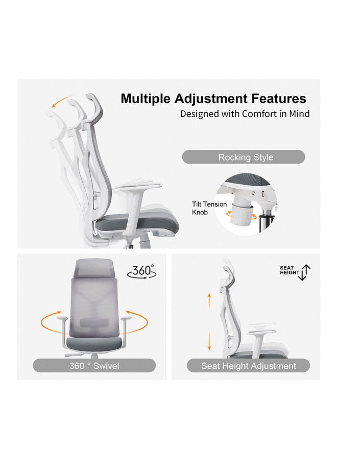 Daqian Ergonomic Office Chair Grey 54x51x117cm - Image 3