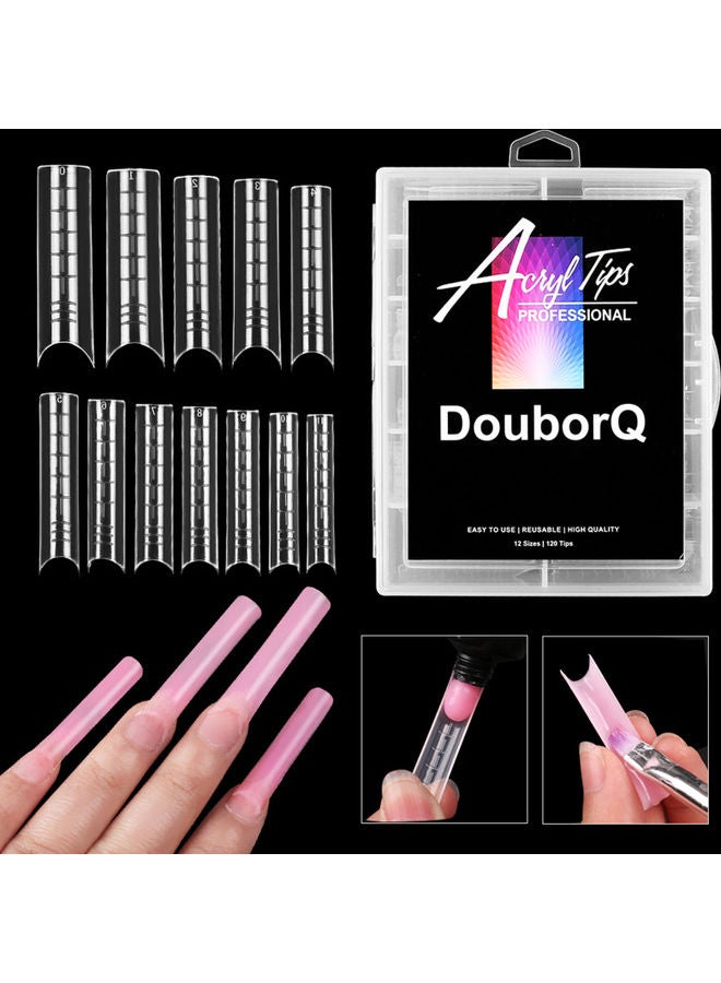 دوبورك أطراف أظافر احترافية مكونة من 120 قطعة مع علبة بلاستيكية شفاف - Image 3