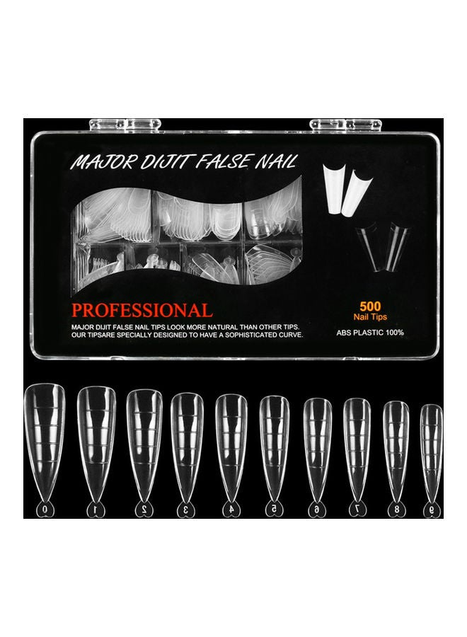 500-Piece Nail Tips  Set Transparent - v1626850798/N49327395A_1