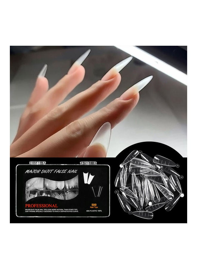 500-Piece Nail Tips  Set Transparent - v1626850798/N49327395A_4