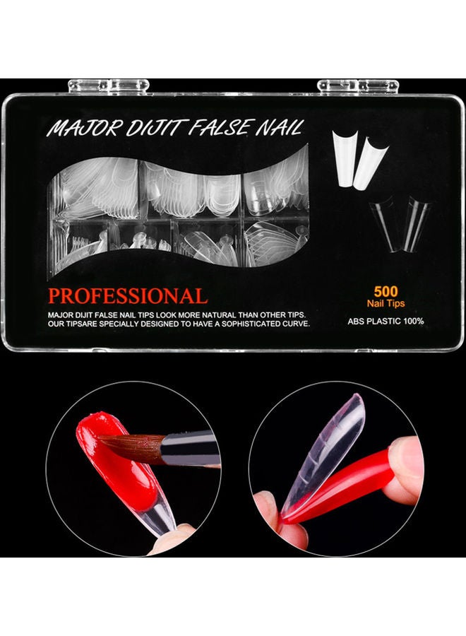 500-Piece Nail Tips  Set Transparent - v1626850799/N49327395A_7