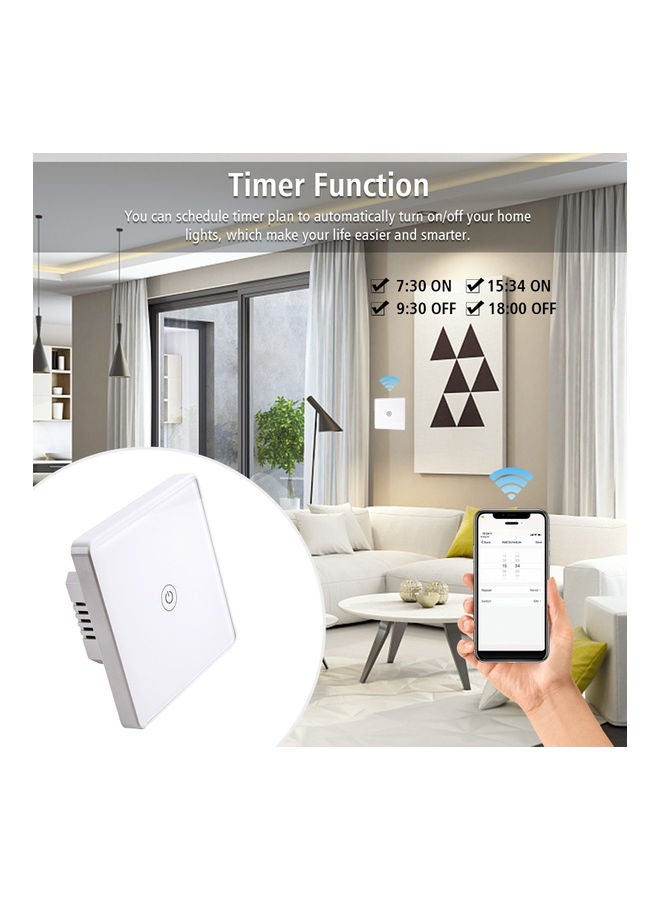 Wi-Fi Smart Touch Light Switch White