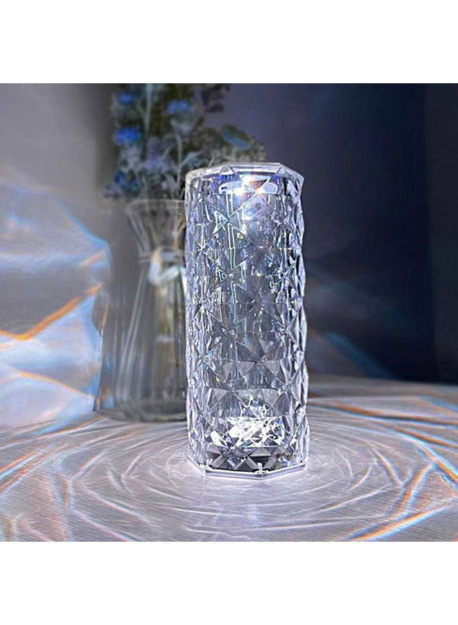Generic - Acrylic Diamond Table Lamp Touching Control 3 Lighting Colours Clear - Image 1