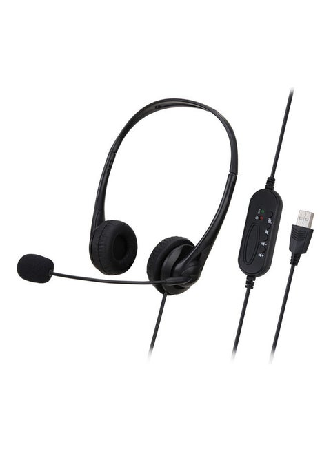 Call Center Wired Headset Black