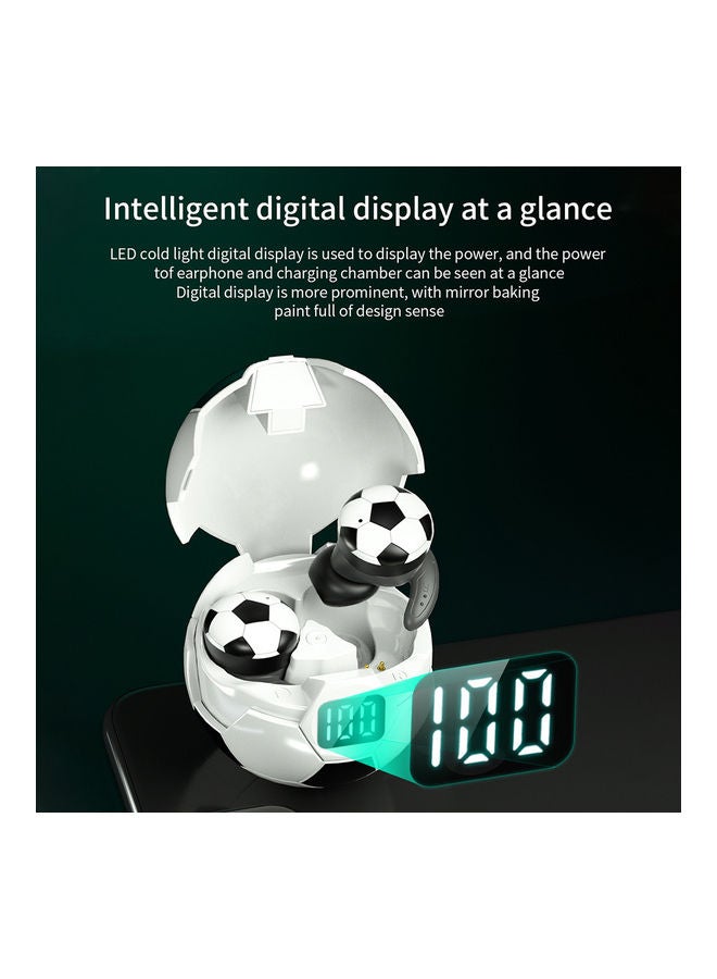 Football Theme 5.1 BT Wireless Earbuds White/Black  - Image 2