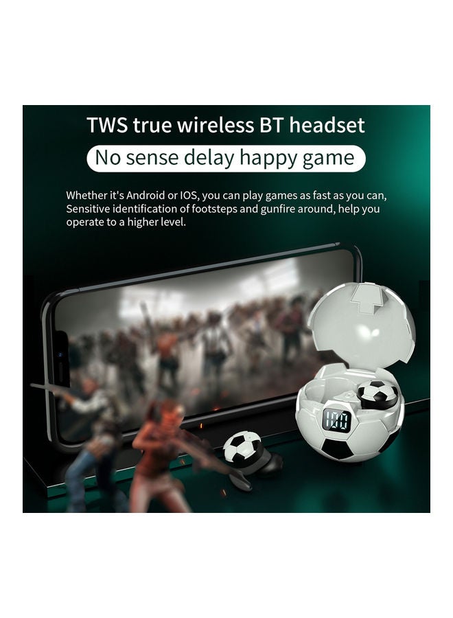 Football Theme 5.1 BT Wireless Earbuds White/Black  - Image 3